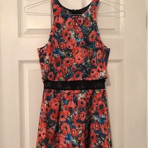 Flower and lace romper